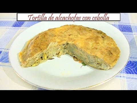 Tortilla de alcachofas con cebolla | Receta de Cocina en Familia