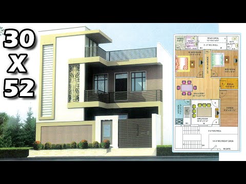 30 X 64 House Plan 2Bhk With Parking Ground First Floor 30 X 64 घर का नक्शा 1920sq ft