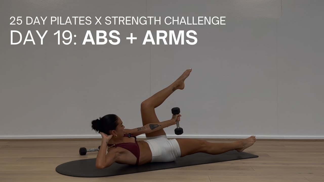 25 DAY PILATES CHALLENGE | DAY 19 | 30 MIN WEIGHTED CORE AND UPPER BODY | Abs and Arms Workout