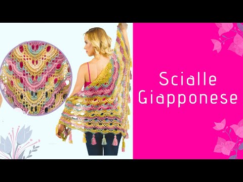 😍COME FARE ALL'UNCINETTO UN SCIALLE GIAPPONESE - FACILE E VELOCE - TESSITURA CON LAURA CEPEDA😍