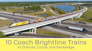 Brightline's Ten Coach Trains in Orlando and Brevard County