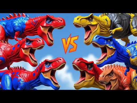 Superhero Dino Fighting! Release ALL DINOSAUR DISTORTUS REX vs Patrol Team FIGHTING in Jurassic