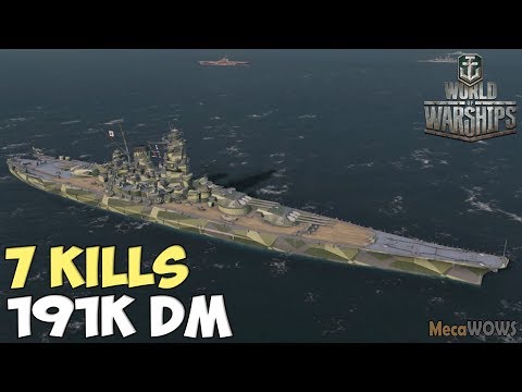 World of WarShips | Yamato  | 7 KILLS | 191K Damage - Replay Gameplay 4K 60 fps