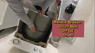 Replacing broken belt on GE dryer Model # DBSR453E32WW