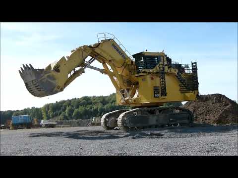 Massive Komatsu PC4000-11 mining shovel - testing