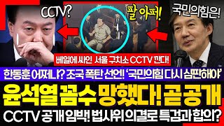 "팔 아프다고" ㅋ 윤석열 꼼수 망했다! 베일에 감춘 00 CCTV 개봉박두! 생각지도 못한 조국 결단에 국힘 난리났다!