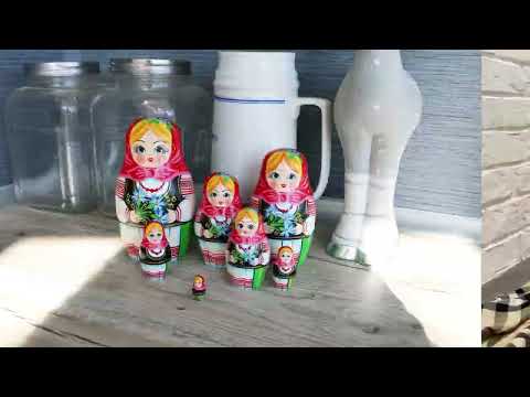 Миниатюра изображения товара Матрешка сувенирная Брестская Фабрика Сувениров Белорусская матрешка с синими васильками / 7035