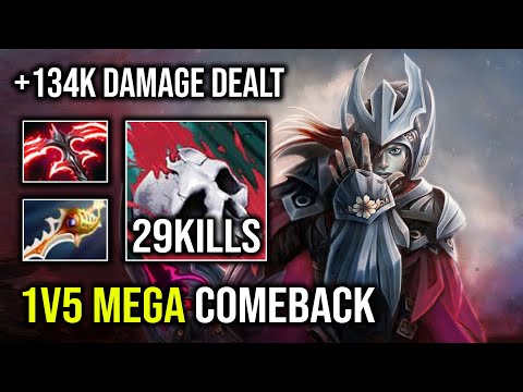 MEGA CREEP COMEBACK +134K Total Damage Level 30 Rapier Phantom Assassin Vs Pro AM Dota 2
