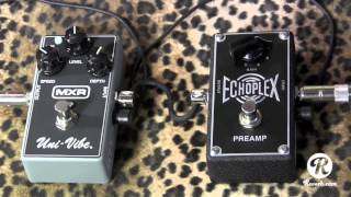 MXR Echoplex Preamp & Uni-Vibe guitar pedal demo with Kingbee Tele