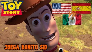 Juega bonito Sid | Toy Story Comparación de doblaje | Woody asusta a Sid | Ingles-Castellano|Latino