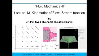Fluid Mechanics | Lecture 13 | Kinematics of flow | Stream function | Vector field visualization