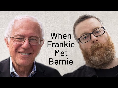 Frankie Boyle and Bernie Sanders faces. Caption reads 'When Frankie Met Bernie'