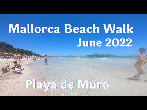 Spain Mallorca Beach Walking Playa de Muro Beach Alcudia Bay June 2022🏖 Island Walking in Spain