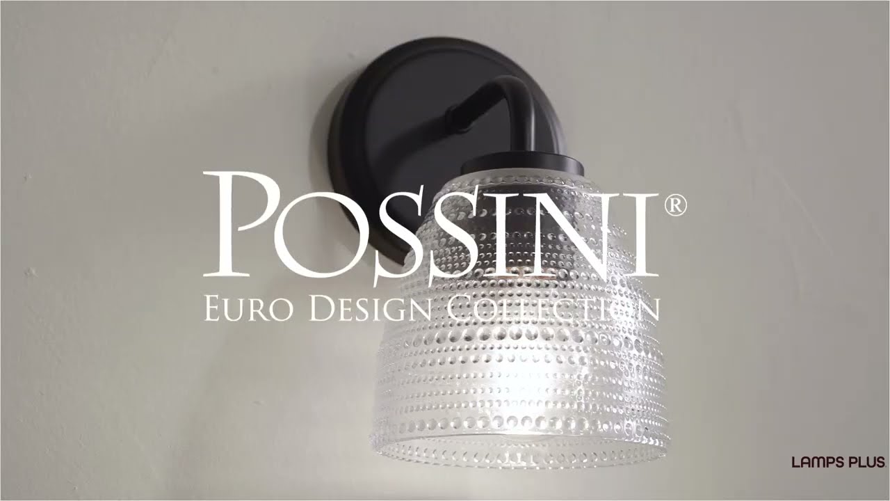 Video 1 Watch A Video About the Possini Euro Sabrina Black and Glass Wall Sconce