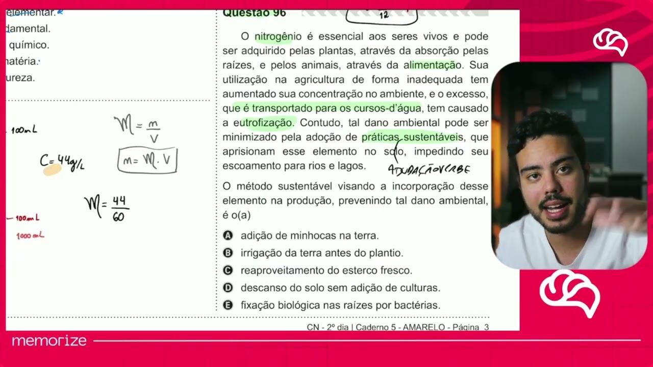Resolução em Vídeo — Questão 96 ENEM 2019 PPL