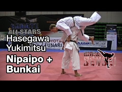 Hasegawa Yukimitsu teaching kata Nipaipo + bunkai - Karate All Stars 2013