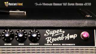 Video thumbnail for Fender Vintage Reissue '65 Super Reverb 4X10 Guitar Combo Amp by Musician's Friend