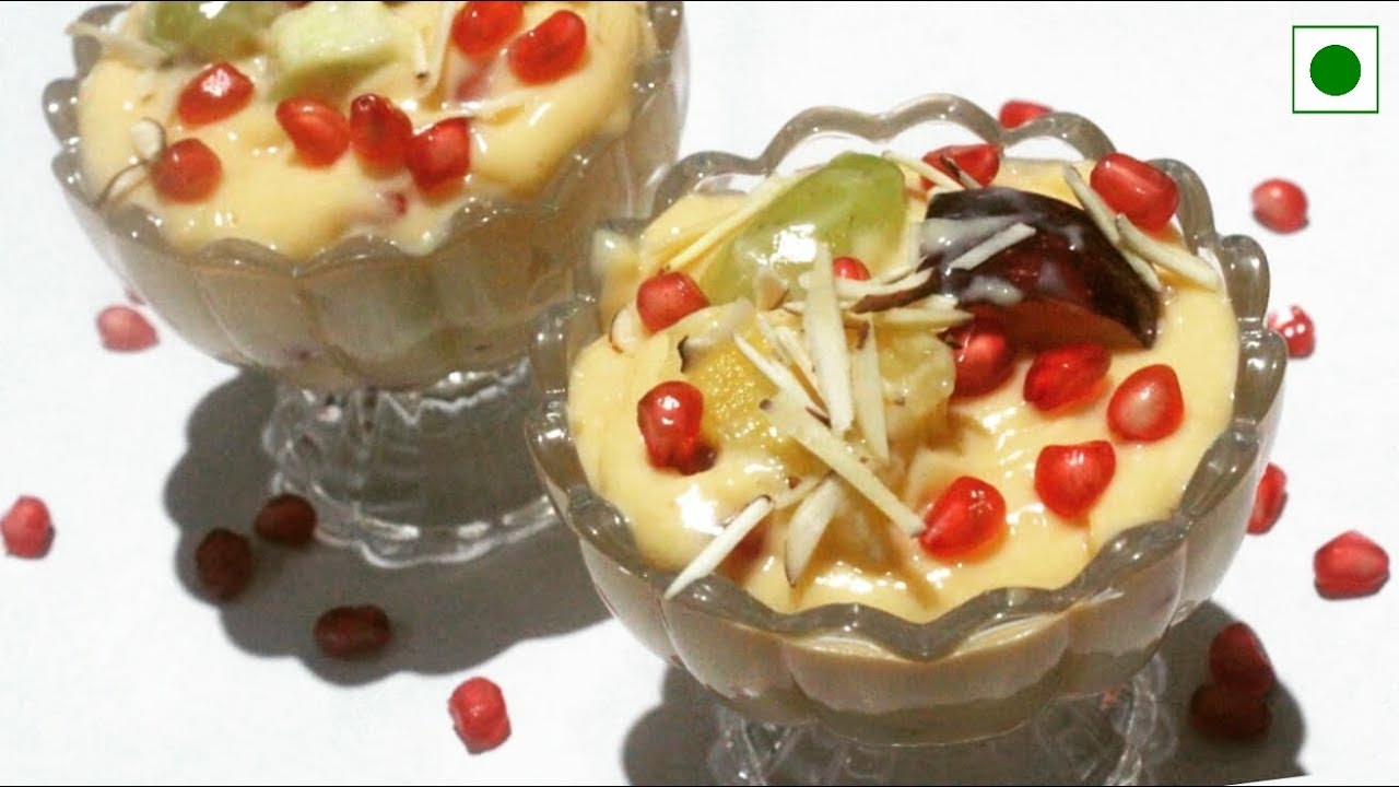 Butterscotch Fruit Custard Recipe | Healthy Dessert Recipe | Mixed Fruit Custard Recipe