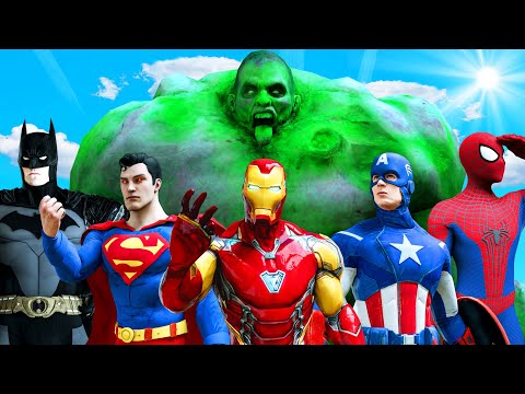 ALL SUPERHEROES VS HULK ZOMBIE ARMY - Spiderman, Iron Man, Batman, Superman | Super Epic Battle