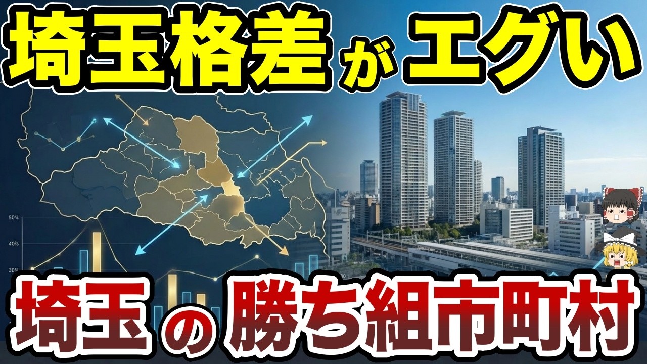 【日本地理】埼玉格差がエぐすぎる！埼玉県の勝ち組市町村ランキング【ゆっくり解説】