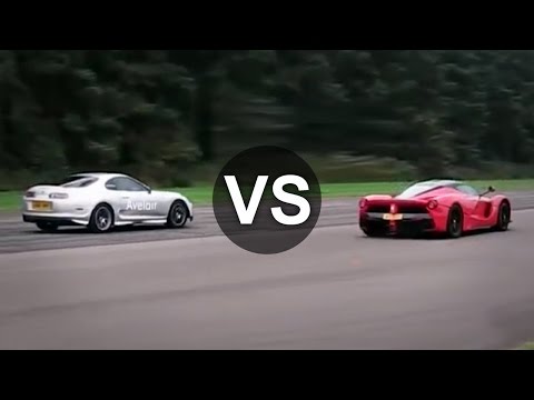 Ferrari LaFerrari Vs Toyota Supra MK4 Single Turbo Drag Race