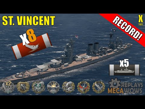 St. Vincent 8 Kills & 227k Damage | World of Warships Gameplay