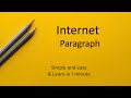 Internet Paragraph // Paragraph on Internet
