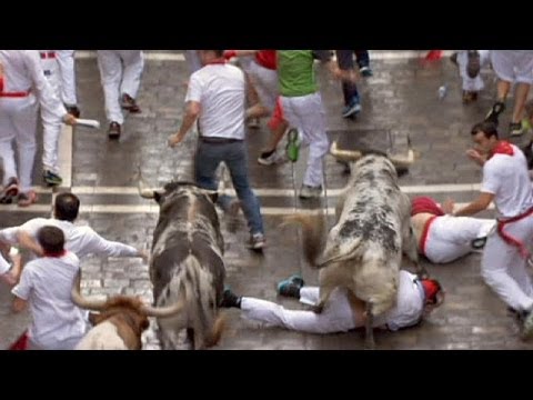 Wednesday July 9 2014 encierro with Victoriano del Rio bulls in Pamplona