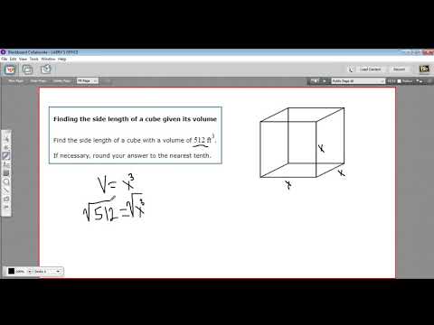 Part of a video titled Finding the side length of a cube given its volume - YouTube