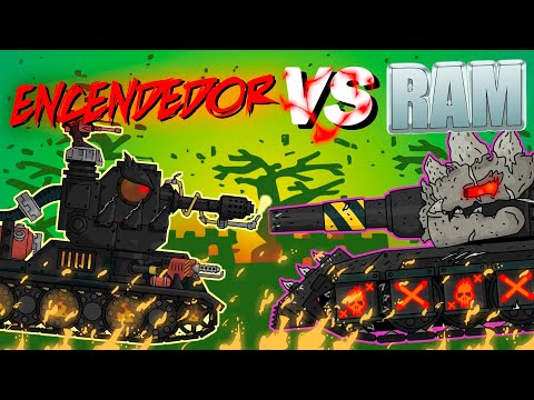 Batallas de gladiadores: Encendedor vs Ram - Dibujos animados sobre tanques