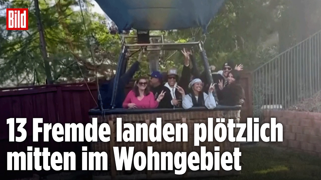 USA: Heißluftballon muss in einem Garten notlanden! Mit 13 Passagieren!