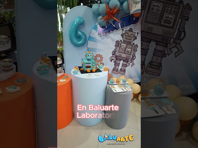 Vídeo relacionado con decoración cumpleaños robot pancarta robot guirnalda científico suministros fiesta temática ingeniería mecánica cumpleaños infantil