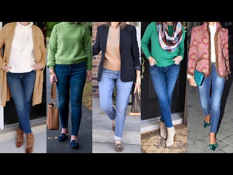VISTE MODERNA y CASUAL con PANTALONES JEANS PASADOS los 50 AÑOS COMO VESTIR BIEN A LOS 50 60 70 AÑOS