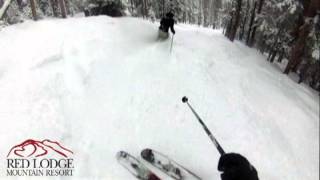 preview picture of video 'Powder turns on Lyns Run - Red Lodge Mountain Resort'