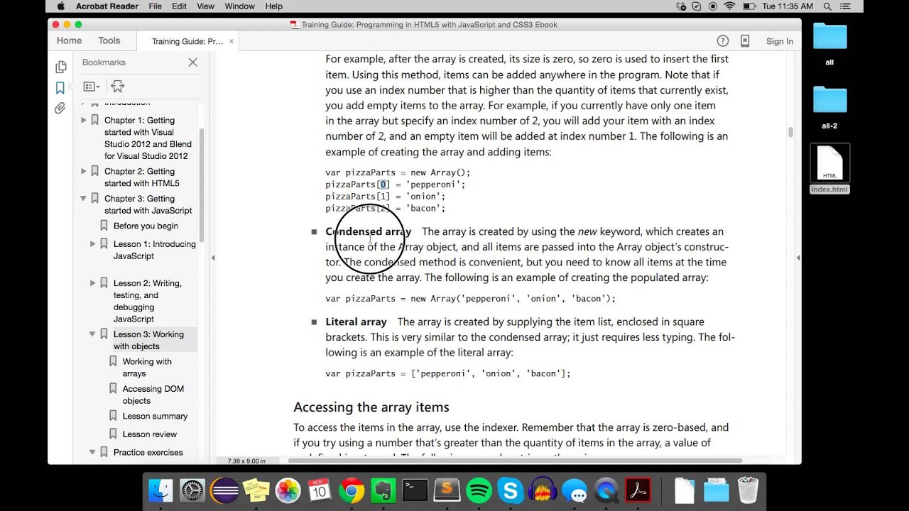 Creating, Accessing, and Modifying Arrays (JavaScript)