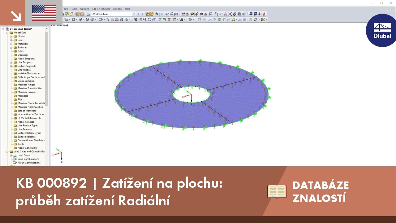 KB 000892 | Zatížení na plochu: průběh zatížení "Radiální"