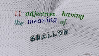 shallow - 12 adjectives similar to shallow (sentence examples)