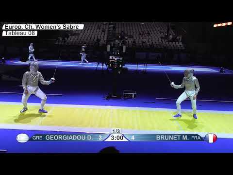 2019 742 T08 02 F S Individual Duesseldorf GER ZCH YELLOW BRUNET FRA vs GEORGIADOU GRE