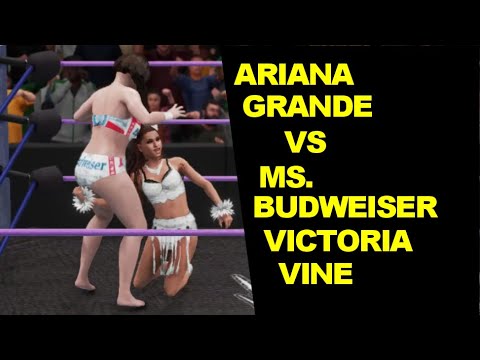 WWE 2K18 Ariana Grande vs Vine & Ms. Budweiser & Victoria Kay - Elimination Match