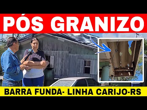 🚨IMAGENS PÓS TEMPORAL de GRANIZO no interior de BARRA FUNDA-Linha Carijo-RS 