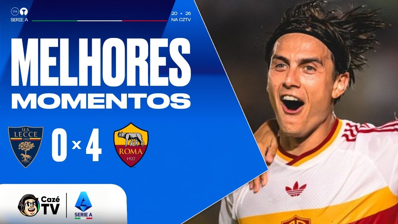 MELHORES MOMENTOS: LECCE 0 X 4 ROMA | SÉRIE A ITALIANA 26/27 | 2ª RODADA