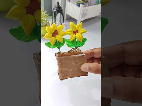 💛 Cute Flower pot 🌻 ഇനി deskil വെക്കാം| #shorts #trending #youtubeshorts | Hadiya firdous|