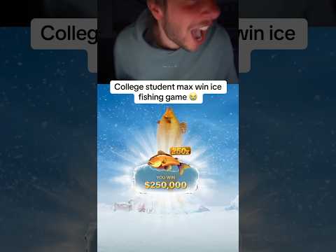 College student max win ice fishing game 😭 #fish #fiahing #foryou #fyp #gambling #gamble #big #win