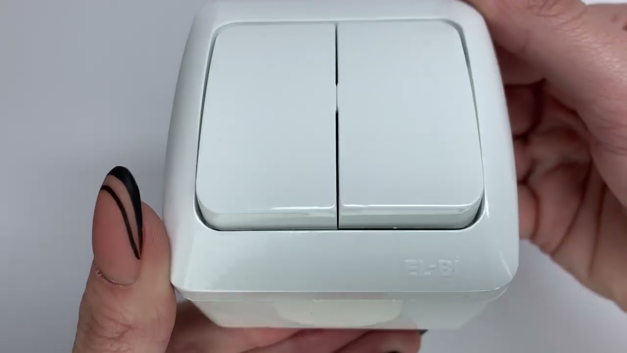Выключатель El-BI Alsu двухклавишный накладной белый IP20 (504-010200-202)