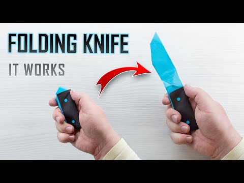 MAKING FOLDING PAPER KNIFE - How to make a folding knife out of A4 paper