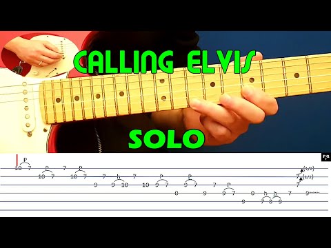 CALLING ELVIS - Guitar lesson - Guitar solo (with tabs) - Dire Straits - fast and slow version Video