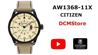 AW1368-11X Citizen Avion Nylon Begie EcoDrive ..... DCMStore