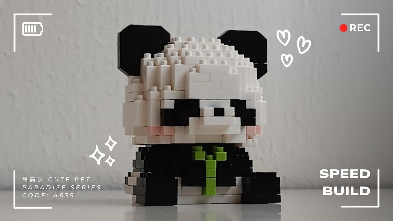Nanoblocks Speed Build 1.5 Panda A635 | Cute Pet Paradise Building Blocks | Mini Bricks
