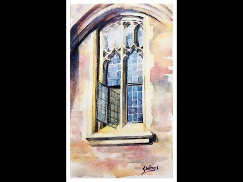 SPEEDPAINT - WATERCOLOR - CASTLE WINDOW ( АКВАРЕЛЬ - ОКНО ЗАМКА )