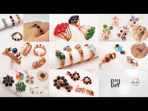 Ring designs for women | 8 Making simple ring | jewelry from copper wire and small crystal